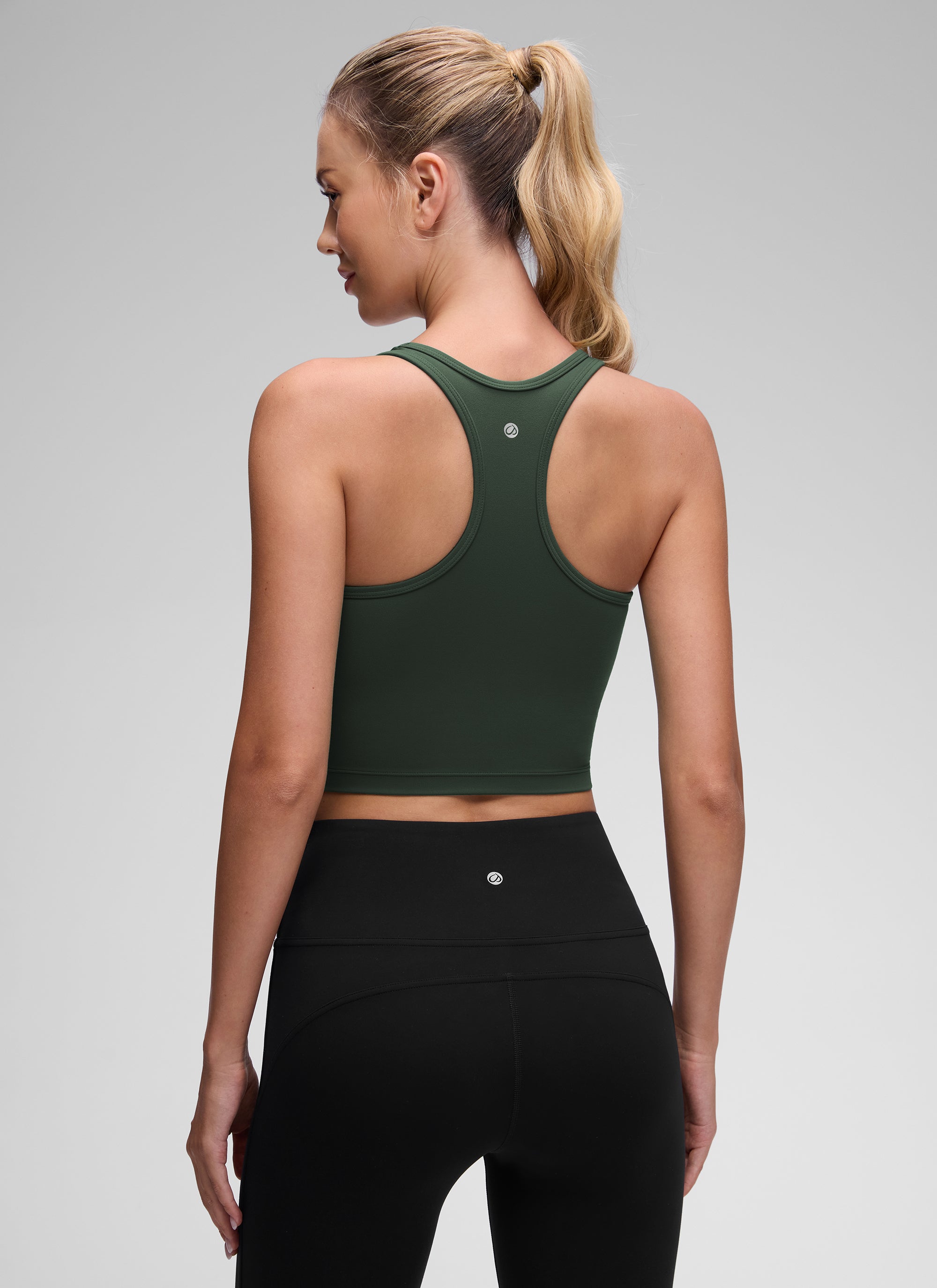 CRZ YOGA Women's Yoga Low support Butterluxe Scoop Neck Bra Y-Back Legend Green