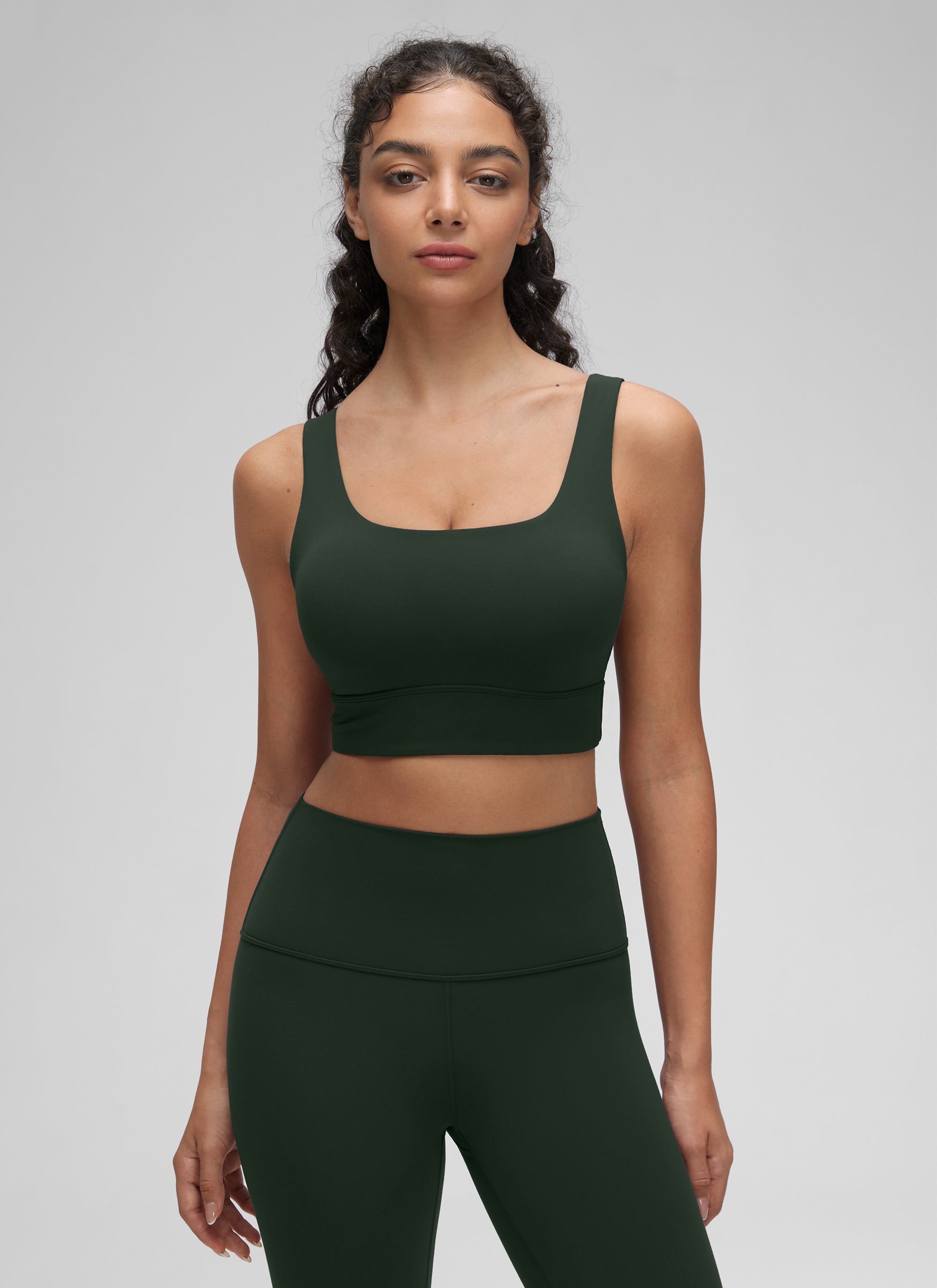 CRZ YOGA Women's Yoga Low Support Butterluxe Sport Bra U Back Longline Legend Green