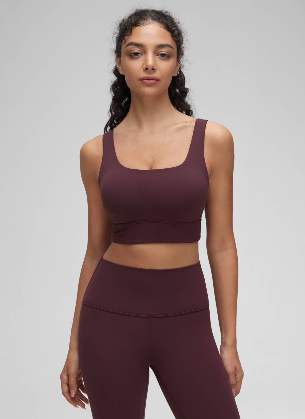 CRZ YOGA Women's Yoga Low Support Butterluxe Sport Bra U Back Longline Ripe Plum