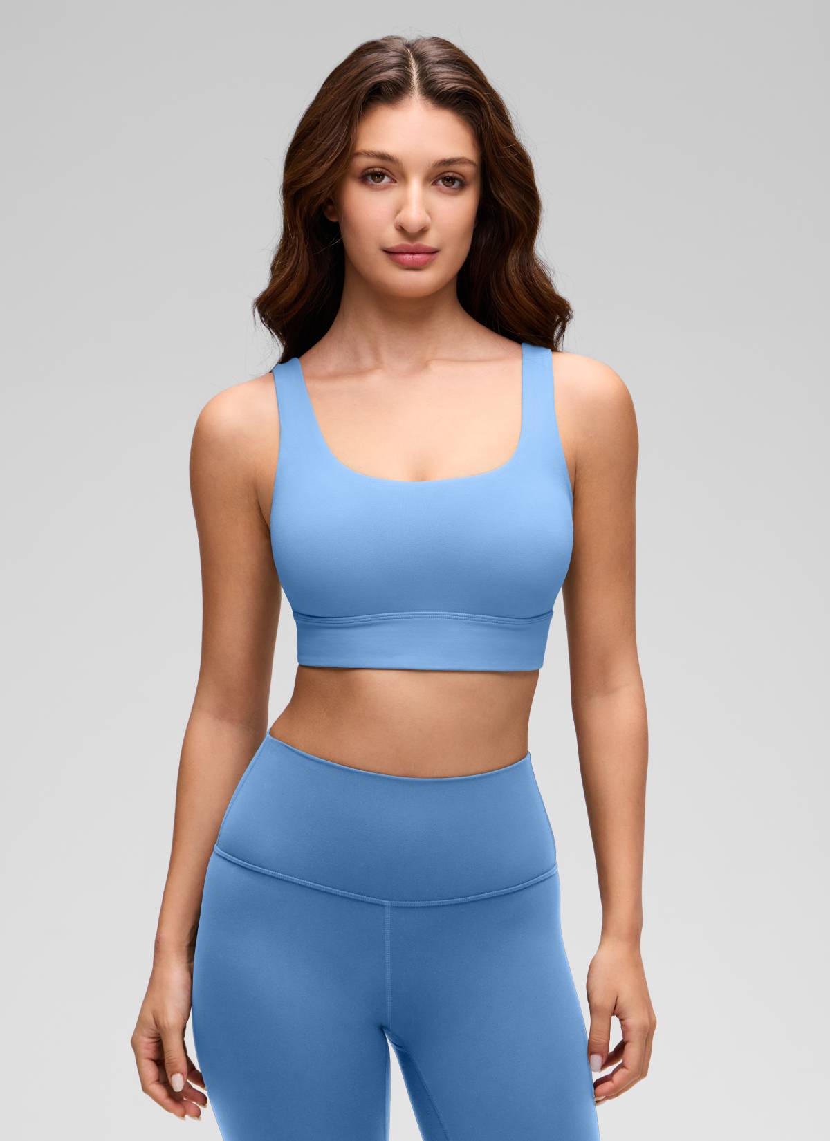 CRZ YOGA Women's Yoga Low Support Butterluxe Sport Bra U Back Longline Party Blue