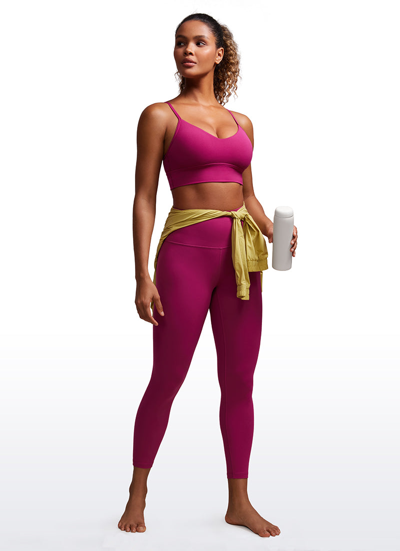 CRZ YOGAButterluxe บราออกกำลังกายแบบคามิโซลคอวีแบบยาวสำหรับผู้หญิง สีม่วงแมเจนตา