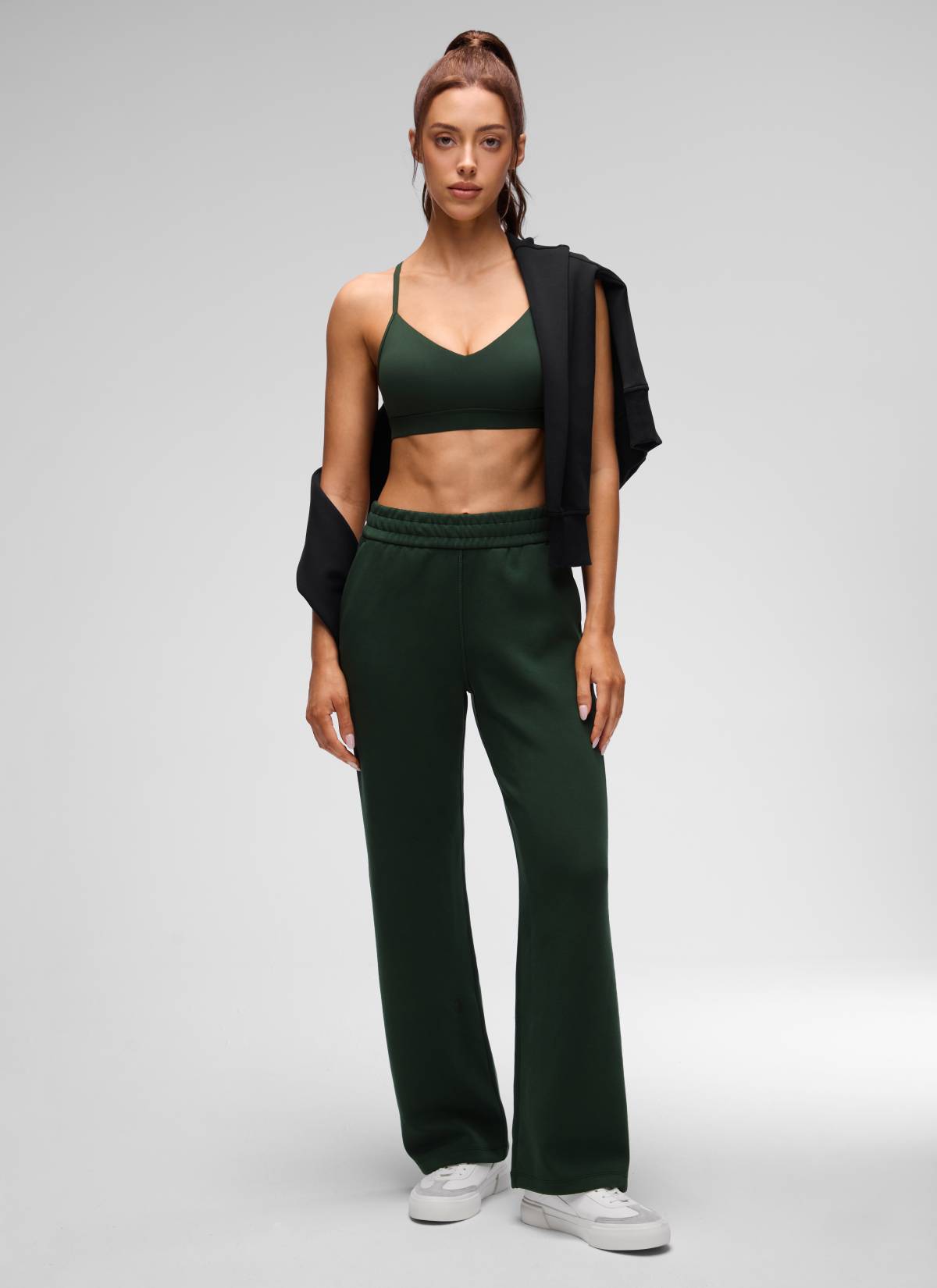 CRZ YOGA Butterluxe Womens V Neck Camisole Yoga Padded Sports Bra Legend Green