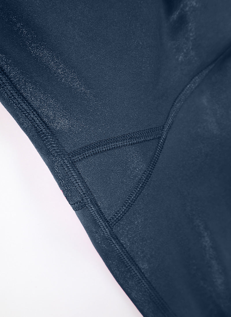 CRZ YOGA WomenButterluxe กางเกงเลกกิ้งผิวด้านทำจากหนังเทียม 25'' FRENCH NAVY ลายคลาสสิก