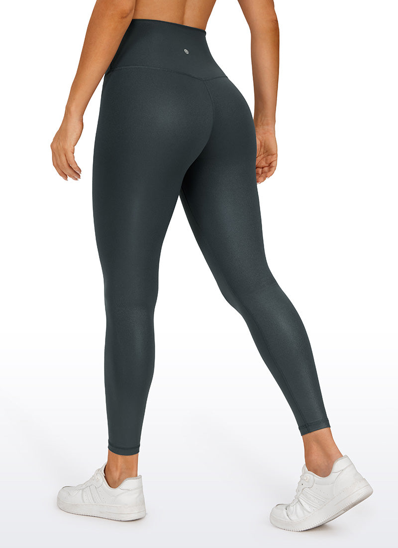 CRZ YOGA WomenButterluxe กางเกงเลกกิ้งผิวด้านทำจากหนังเทียม 25'' Melanite Classic