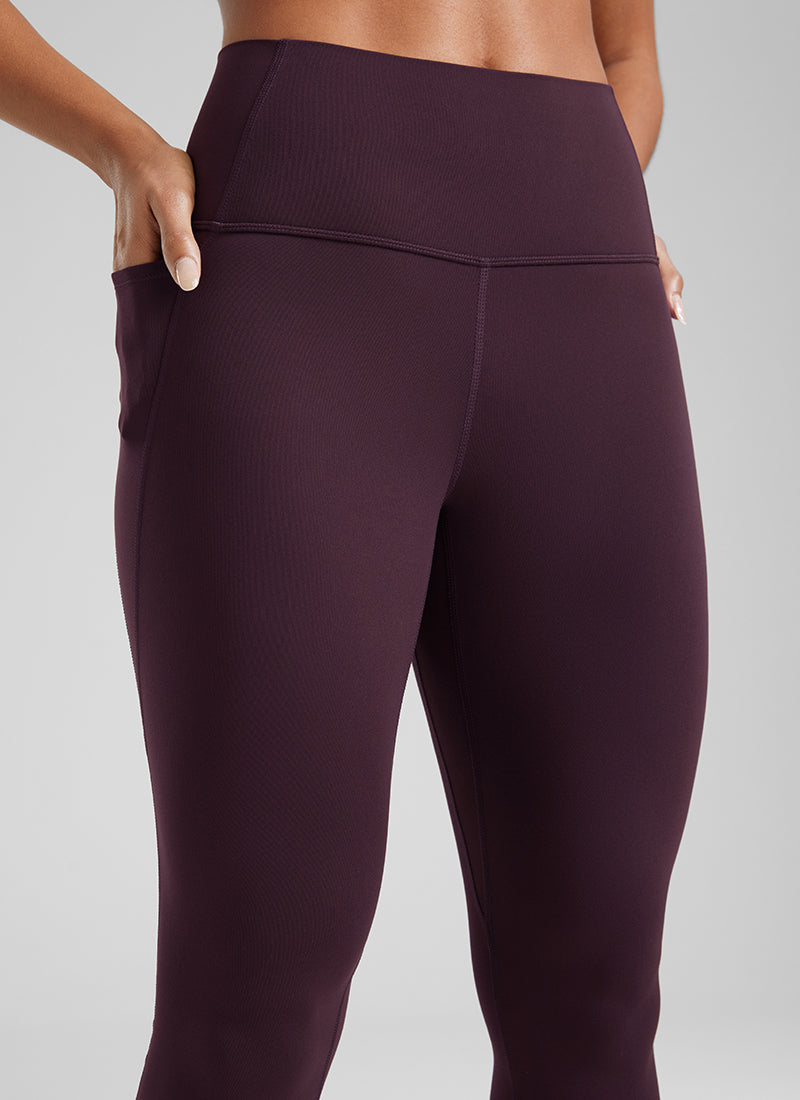 CRZ YOGA กางเกงเลกกิ้งโยคะสำหรับผู้หญิง แบบ High RiseButterluxe Pocket สีม่วงเข้ม 25''