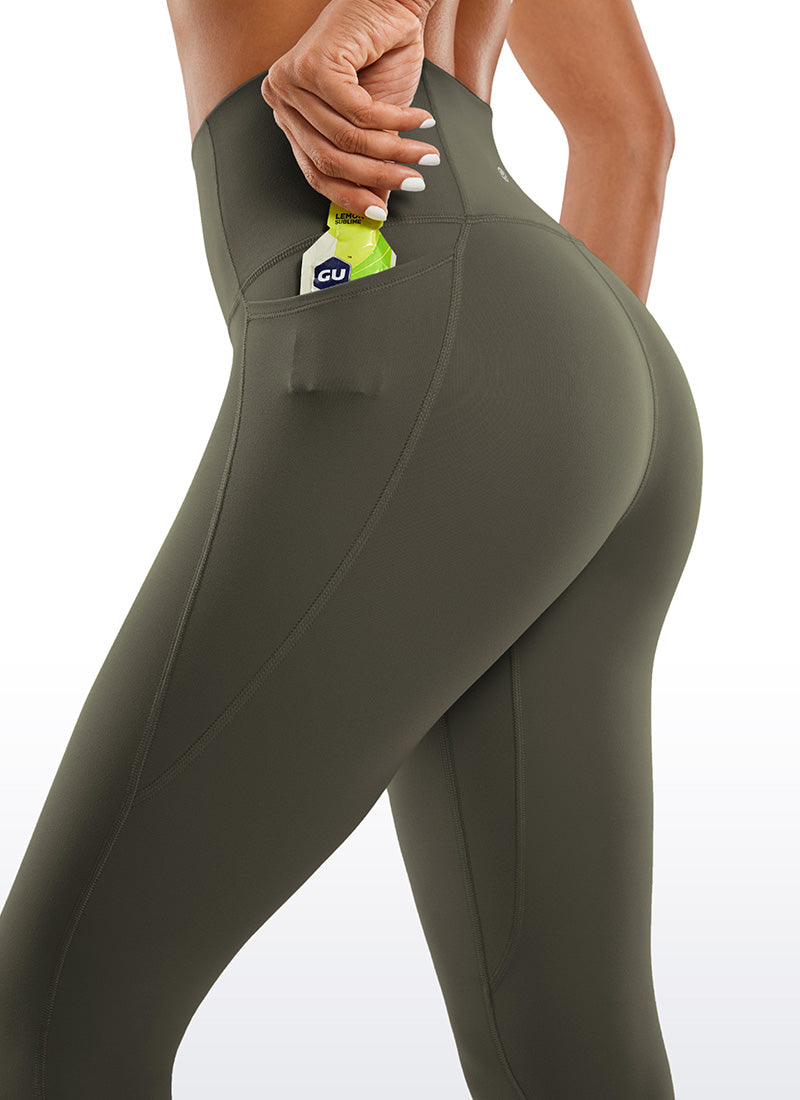 CRZ YOGA Women's Yoga Lounge High Rise Butterluxe Pocket Leggings 25'' Light Army Green