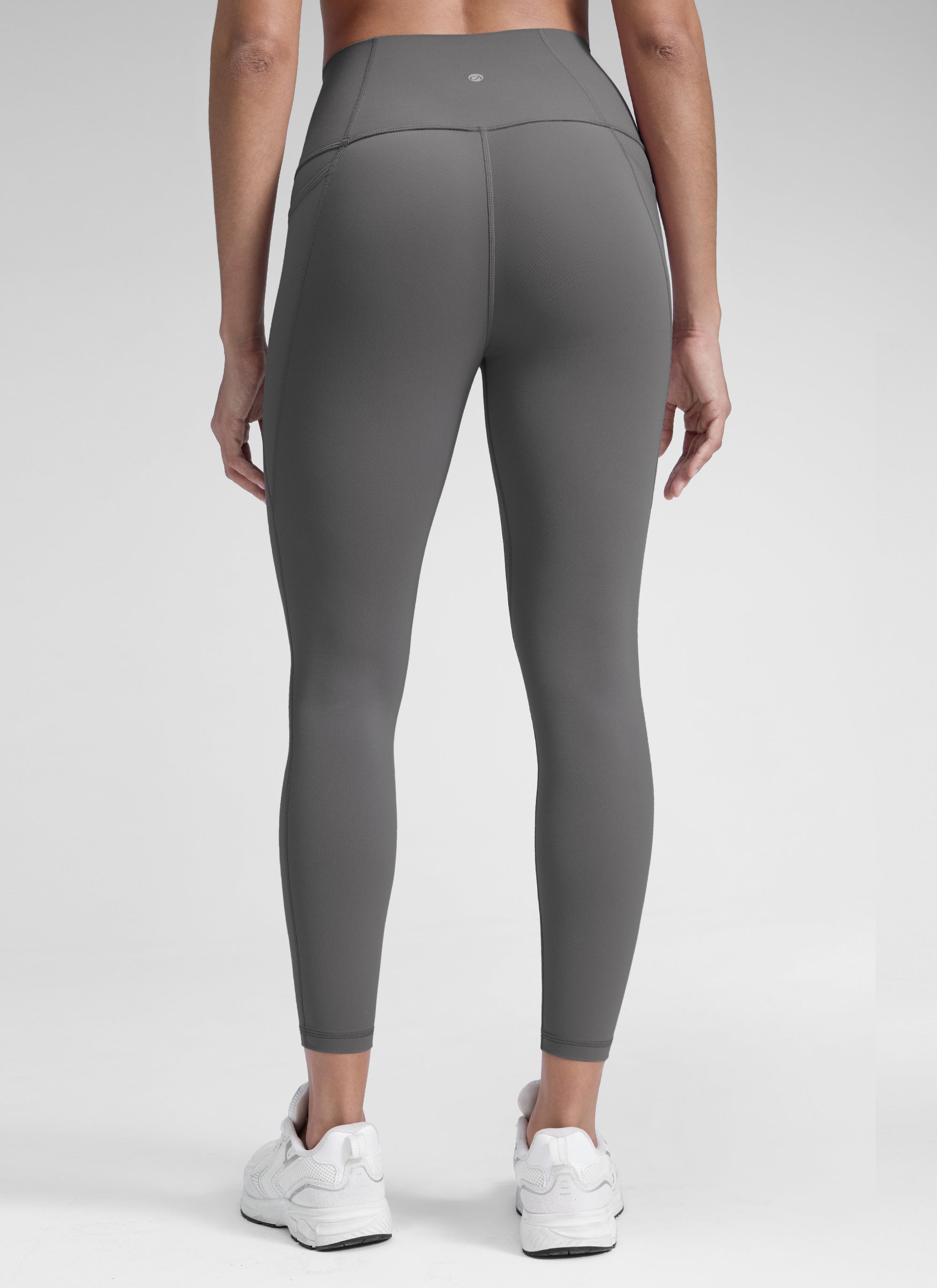 CRZ YOGA เลกกิ้งโยคะ สำหรับผู้หญิง เอวสูง มีกระเป๋า Butterluxe ขนาด 64 ซม. สีเทา Ash Grey
