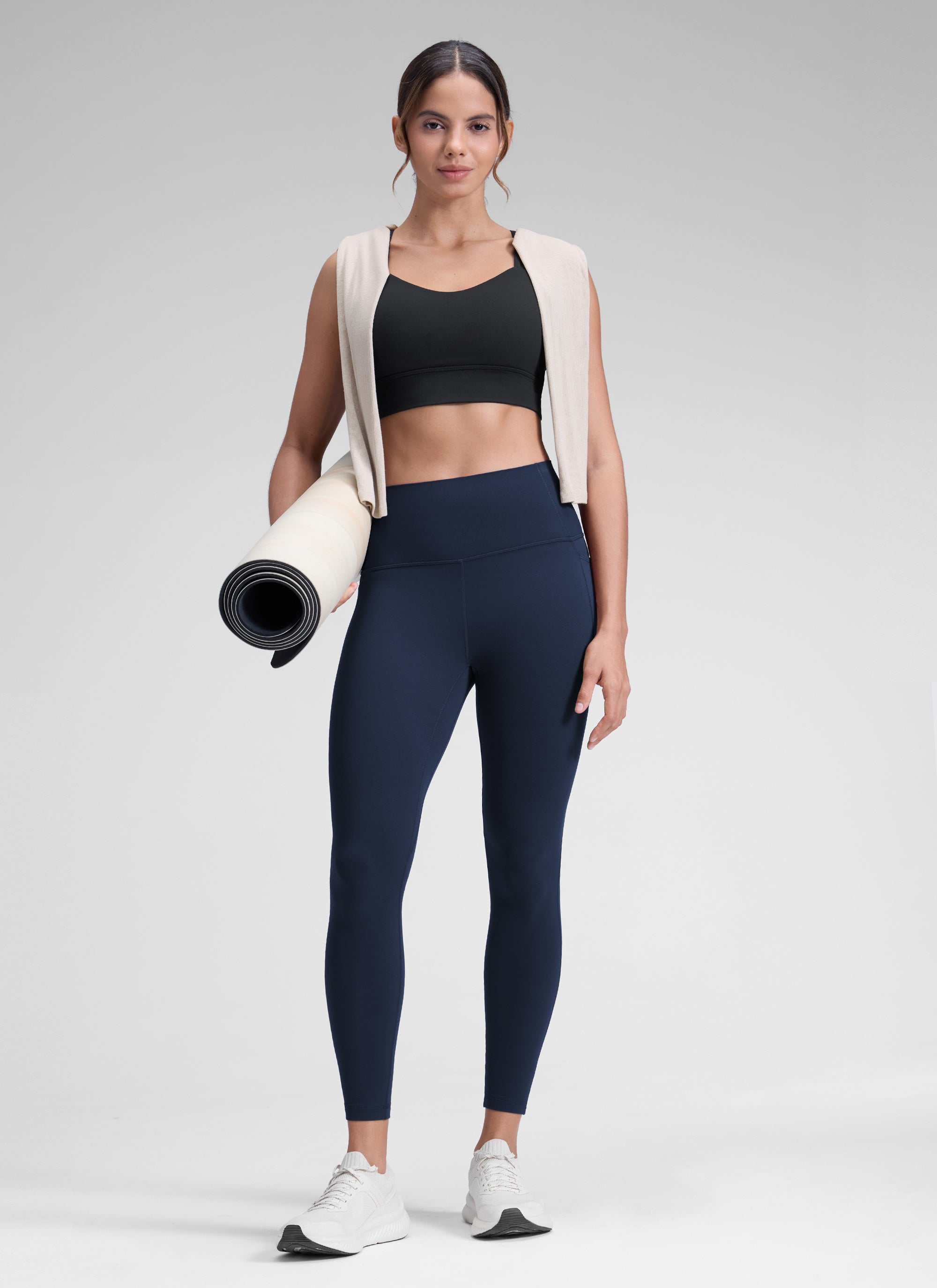 กางเกงเลกกิ้งโยคะเอวสูงมีกระเป๋า Butterluxe ความยาว 25 นิ้ว สำหรับผู้หญิง CRZ YOGA Future Navy