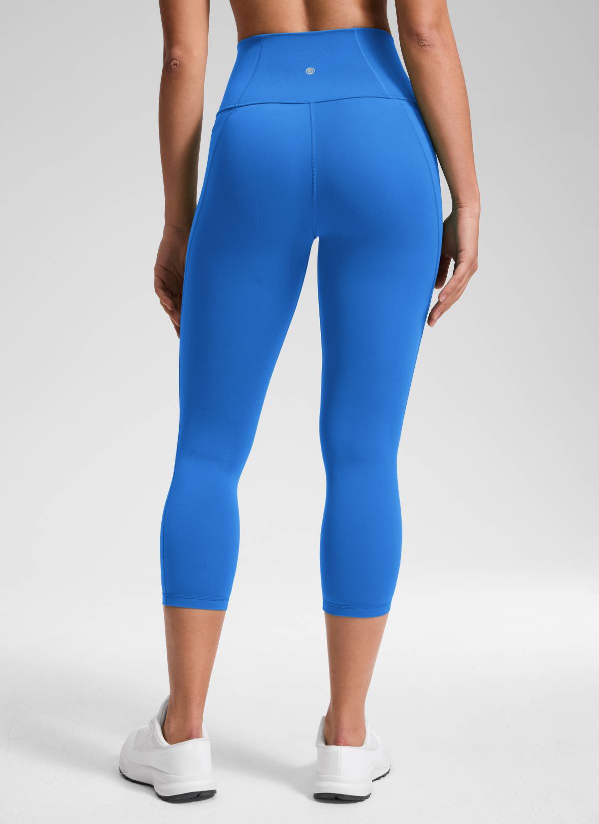 CRZ YOGA Women's Yoga High Rise Butterluxe Capri with Pockets 21'' Sparkle Blue