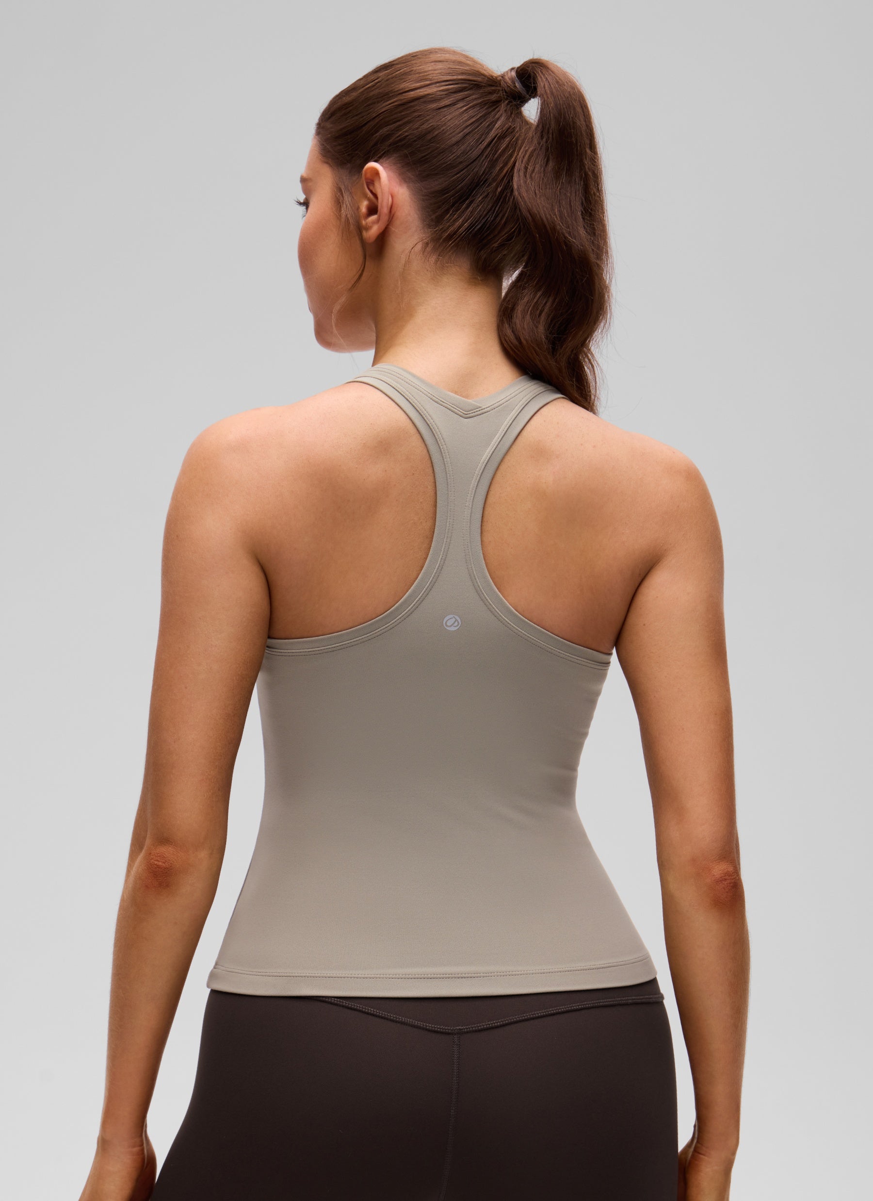 CRZ YOGA Women's Yoga Tight Fit Butterluxe Crewneck Tank Top Racerback Warm Ash Grey