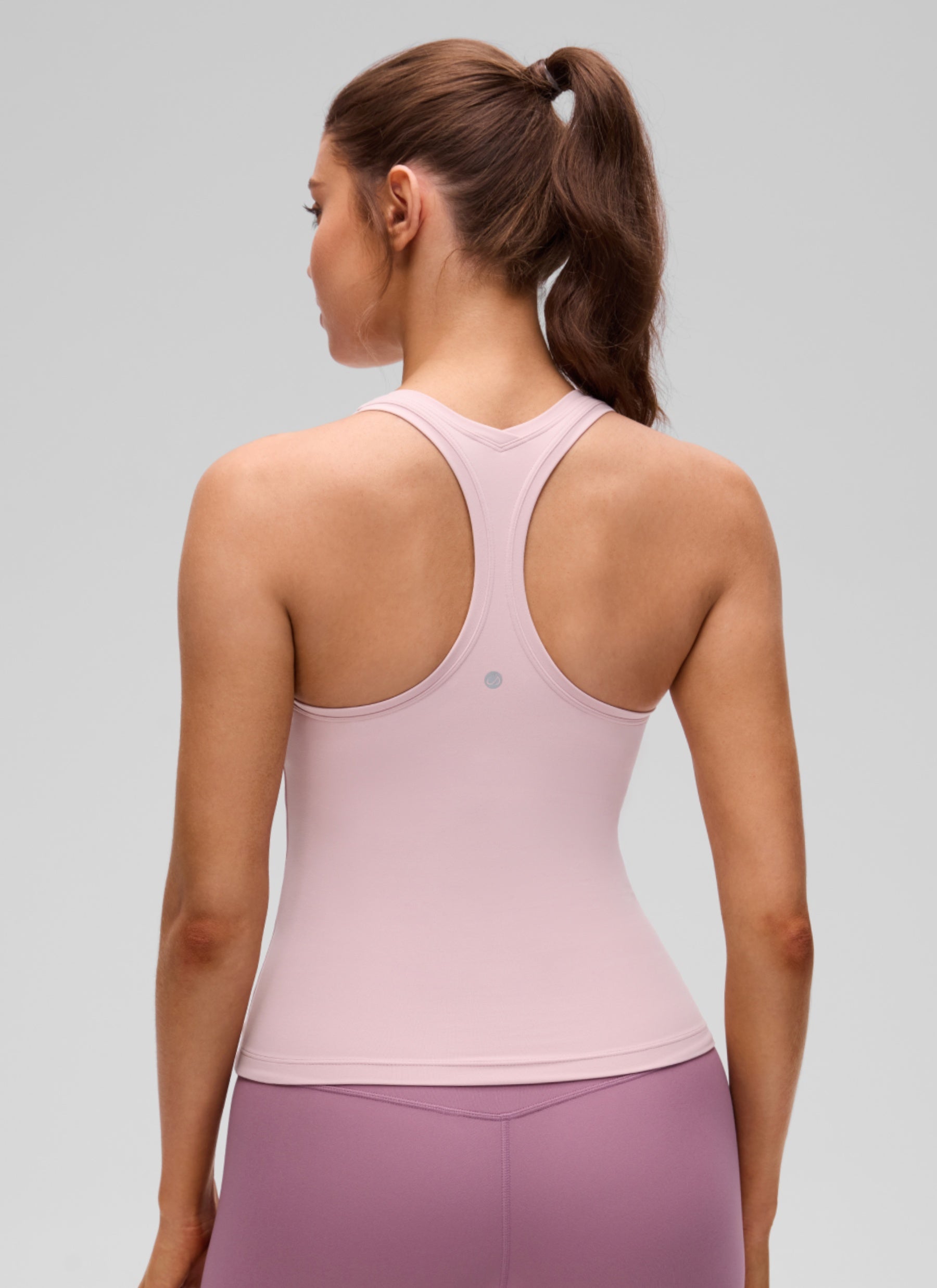 CRZ YOGA Women's Yoga Tight Fit Butterluxe Crewneck Tank Top Racerback Pink Haze