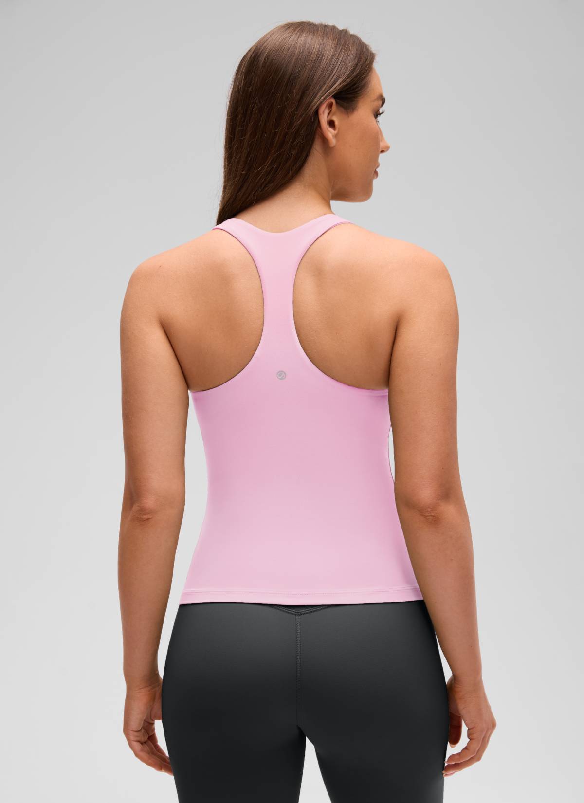 CRZ YOGA Women's Yoga Tight Fit Tops Butterluxe Built-in Bra Tank Pink Peony