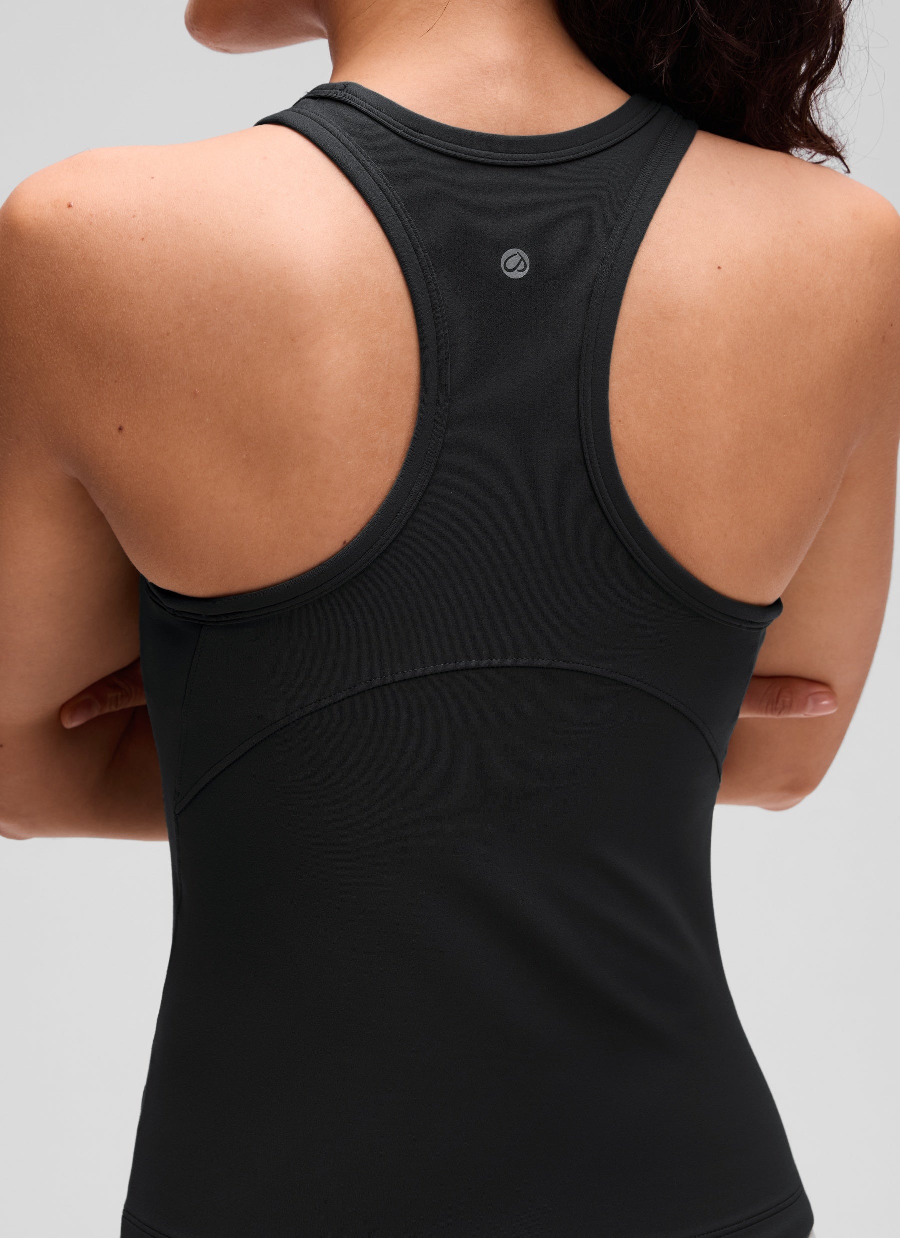 CRZ YOGA Women's Yoga Tight Fit Tops Butterluxe Tank Top High Neck Black