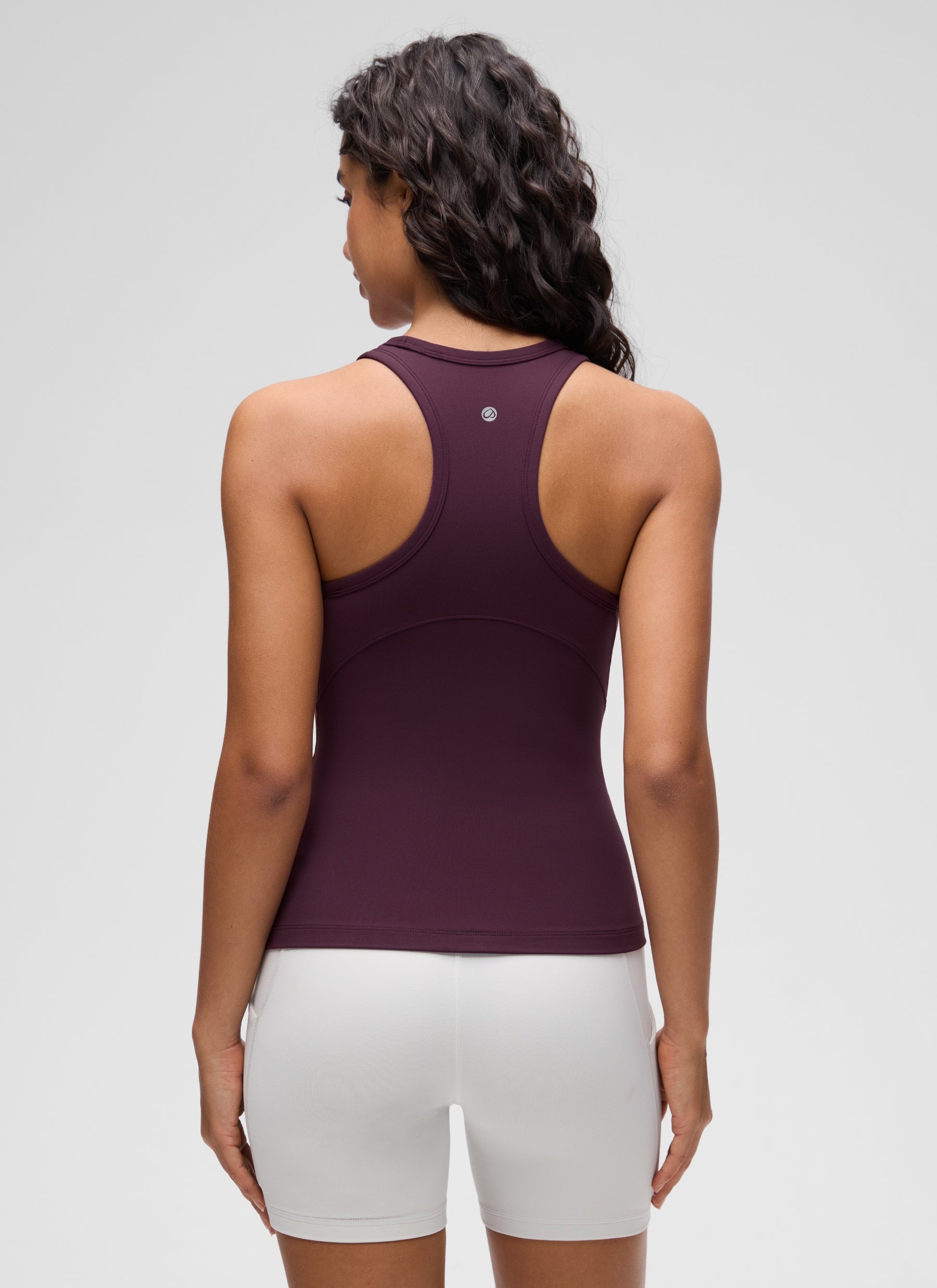 CRZ YOGA Women's Yoga Tight Fit Tops Butterluxe Tank Top High Neck Deep Purple