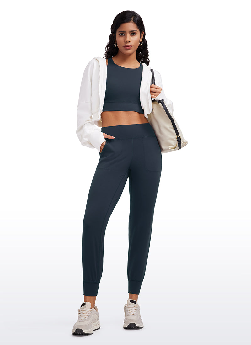 CRZ YOGA Women's Butterluxe High Rise Joggers Pants with Pockets 27'' True Navy
