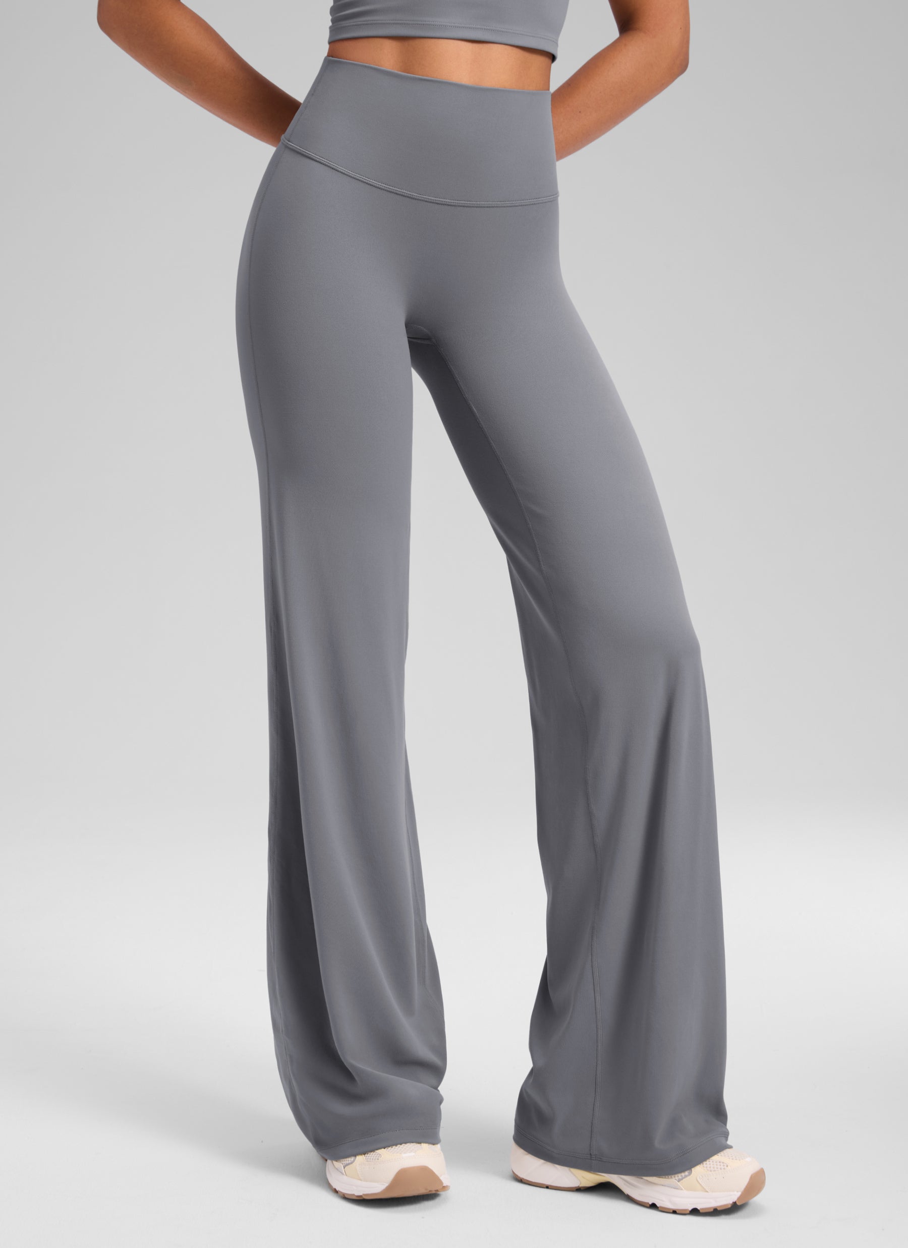 CRZ YOGA Women's Softretch Workout No Front Seam Wide Leg Pant 28